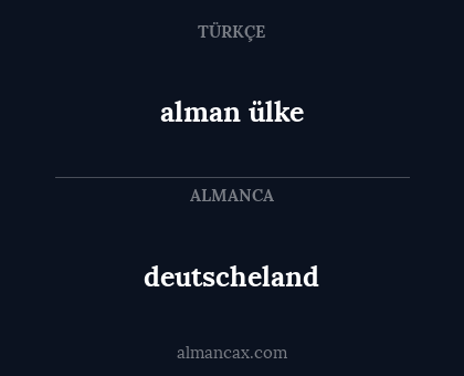 alman ülke - deutscheland