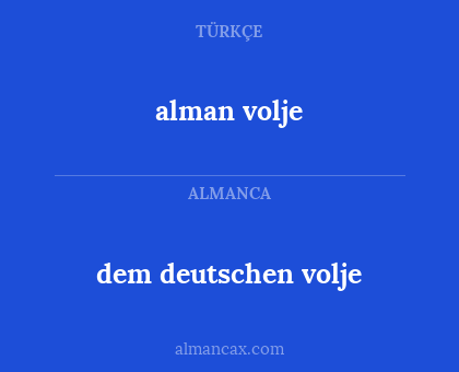 alman volje - dem deutschen volje