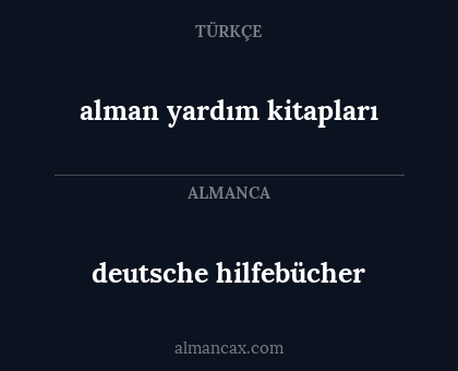deutsche hilfebücher - alman yardım kitapları