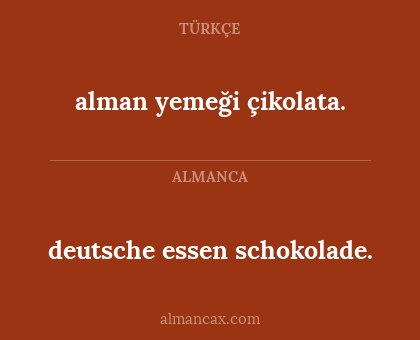 deutsche essen schokolade. - alman yemeği çikolata.