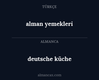 deutsche küche - alman yemekleri