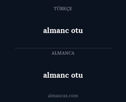 almanc otu - almanc otu