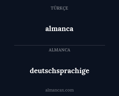 almanca - deutschsprachige