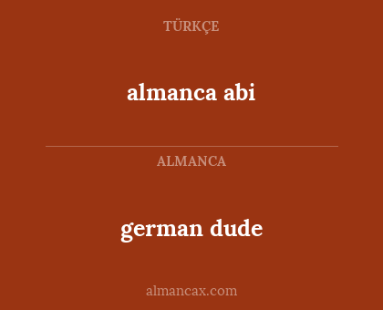 german dude - almanca  abi