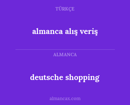 deutsche shopping - almanca alış veriş