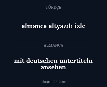 mit deutschen untertiteln ansehen - almanca altyazılı izle