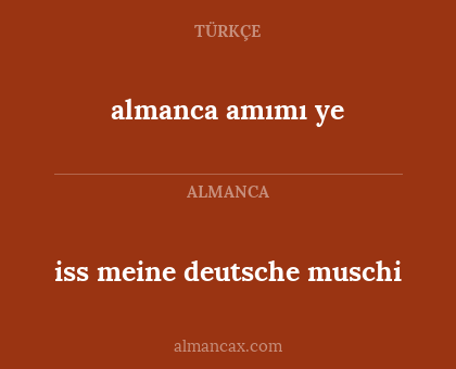 almanca amımı ye - iss meine deutsche muschi