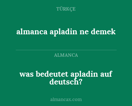 almanca apladin ne demek - was bedeutet apladin auf deutsch?