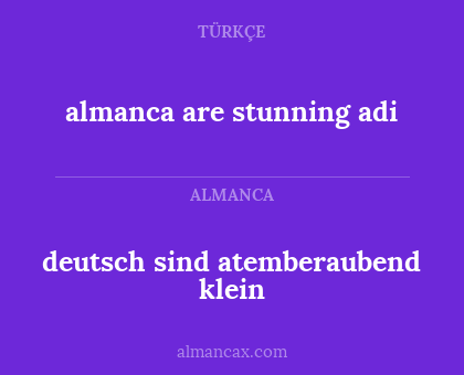 almanca are stunning adi - deutsch sind atemberaubend klein