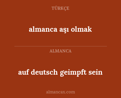 almanca aşı olmak - auf deutsch geimpft sein