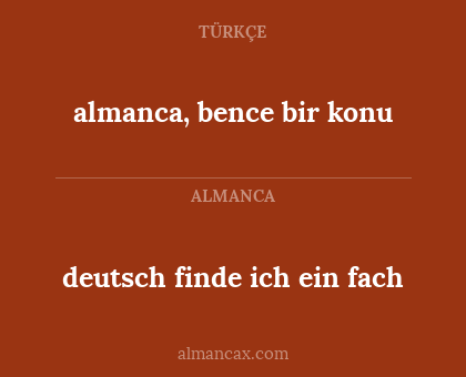 deutsch finde ich ein fach - almanca, bence bir konu