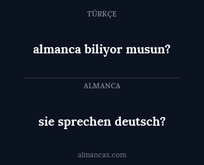 almanca biliyor musun? - sie sprechen deutsch?
