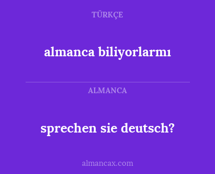 sprechen sie deutsch? - almanca biliyorlarmı