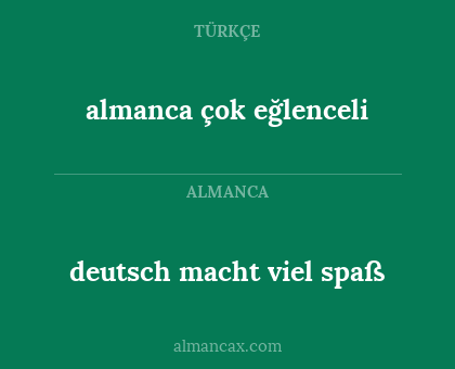 deutsch macht viel spaß - almanca çok eğlenceli