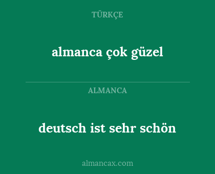 almanca çok güzel - deutsch ist sehr schön