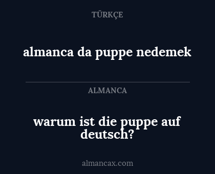 almanca da puppe nedemek - warum ist die puppe auf deutsch?