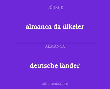 deutsche länder - almanca da ülkeler