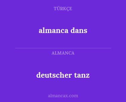 almanca dans - deutscher tanz