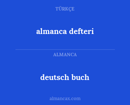 deutsch buch - almanca defteri