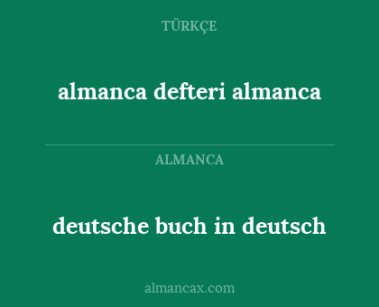 almanca defteri almanca - deutsche buch in deutsch