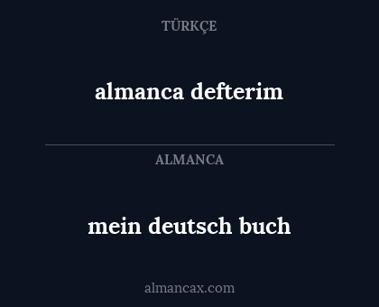 almanca defterim - mein deutsch buch