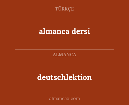 deutschlektion - almanca dersi