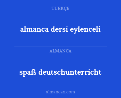 almanca dersi eylenceli - spaß deutschunterricht