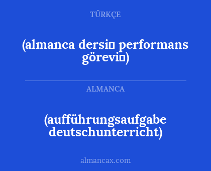 (almanca dersi̇ performans görevi̇) - (aufführungsaufgabe deutschunterricht)