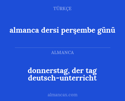 almanca dersi perşembe günü - donnerstag, der tag deutsch-unterricht