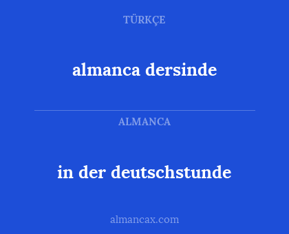 almanca dersinde - in der deutschstunde