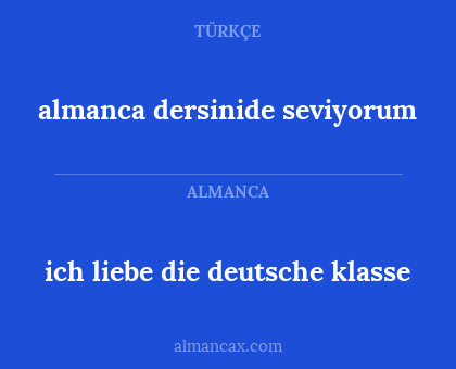 ich liebe die deutsche klasse - almanca dersinide seviyorum