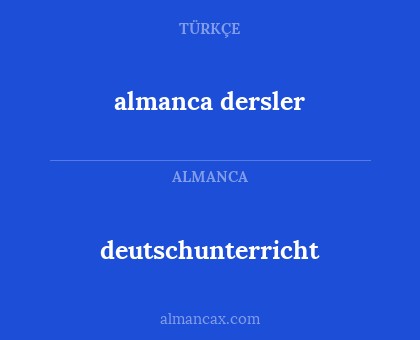 almanca dersler - deutschunterricht