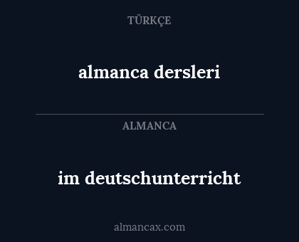 almanca dersleri - im deutschunterricht