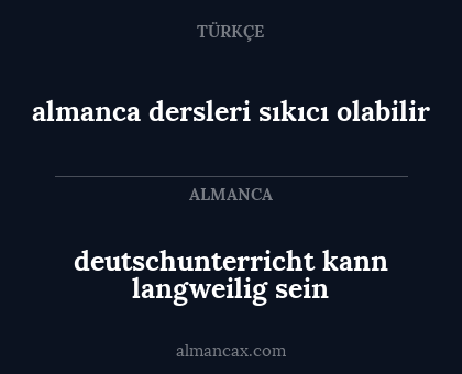 almanca dersleri sıkıcı olabilir - deutschunterricht kann langweilig sein
