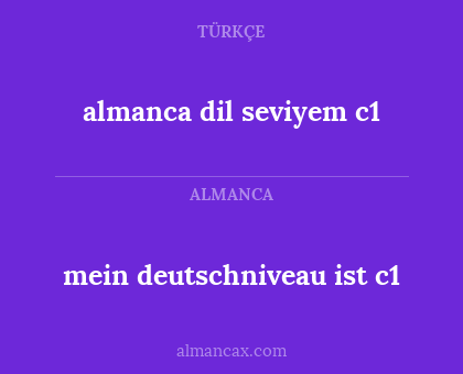 mein deutschniveau ist c1 - almanca dil seviyem c1