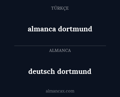 almanca dortmund - deutsch dortmund