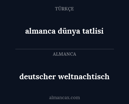 almanca dünya tatlisi - deutscher weltnachtisch