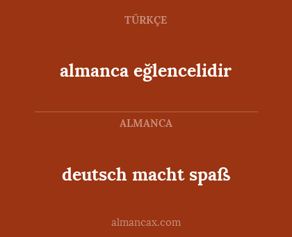almanca eğlencelidir - deutsch macht spaß