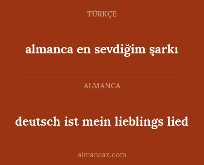 almanca en sevdiğim şarkı - deutsch ist mein lieblings lied