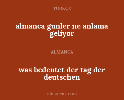was bedeutet der tag der deutschen - almanca gunler ne anlama geliyor