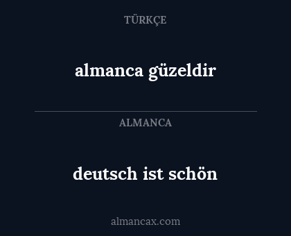almanca güzeldir - deutsch ist schön