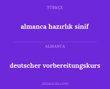 deutscher vorbereitungskurs - almanca hazırlık sinif