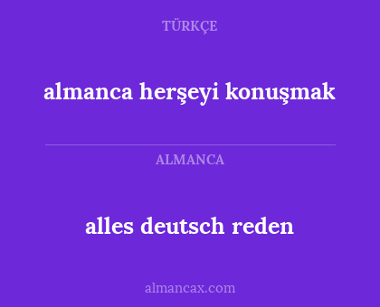 alles deutsch reden - almanca herşeyi konuşmak