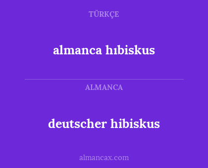 deutscher hibiskus - almanca hıbiskus