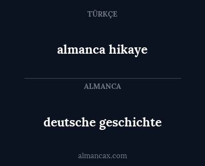 almanca hikaye - deutsche geschichte