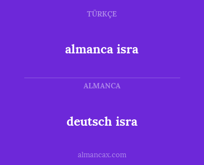 deutsch isra - almanca isra