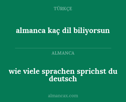 wie viele sprachen sprichst du deutsch - almanca kaç dil biliyorsun