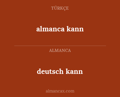 almanca kann - deutsch kann