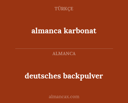almanca karbonat - deutsches backpulver