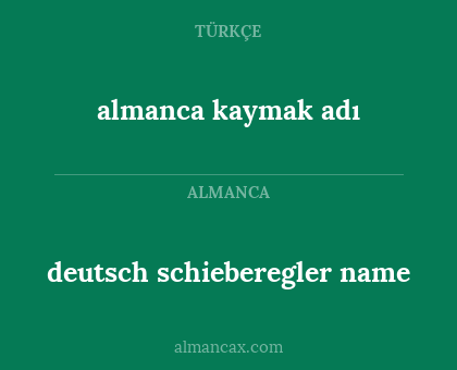 almanca kaymak adı - deutsch schieberegler name